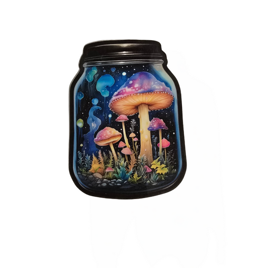 Mason Jar Psychedelic Fungi Decal