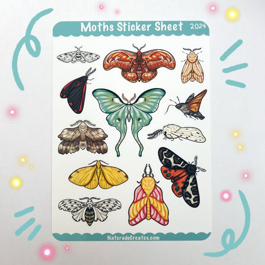 Sticker Sheet - Moths