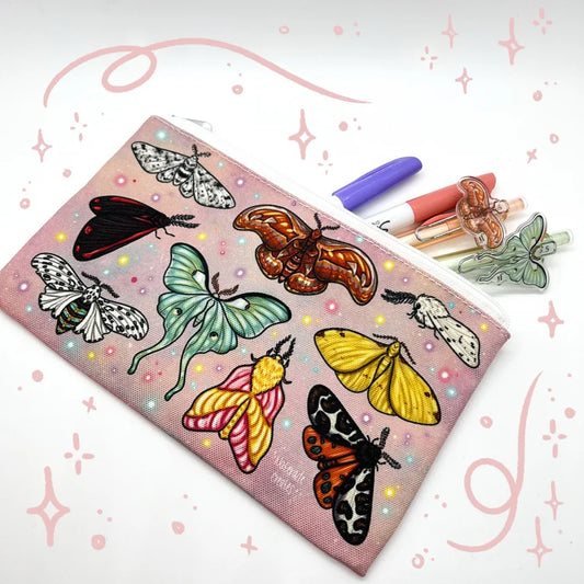 Moths Pencil Pouch - Original Artwork