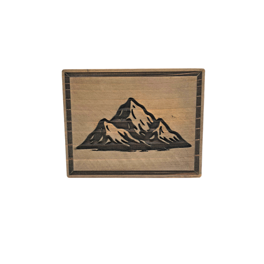 Small Laser Engraved Wood Block — Decorative Shelf Art — Multiple Designs Available