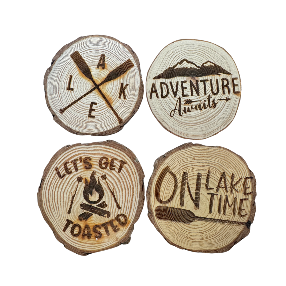 4" Lake Coaster Set Wood Rounds