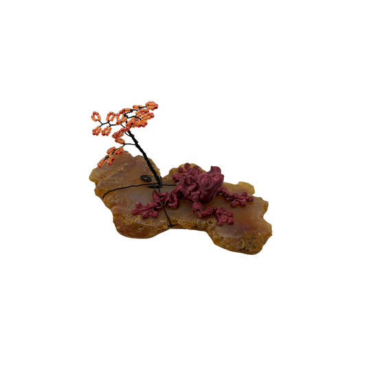 Orange Beaded Tree w/Frog