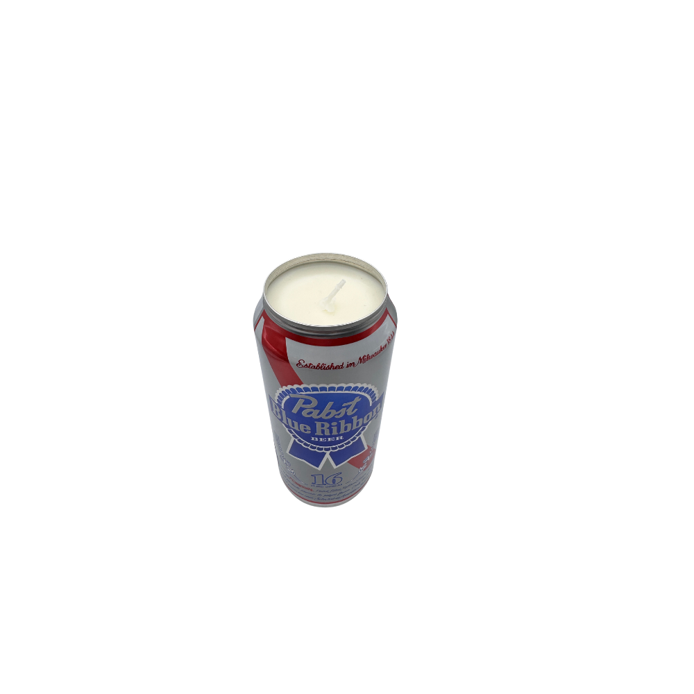 Pabst Blue Ribbon Upcycled Can-dle - 16oz - Scent: Mahogany Teakwood