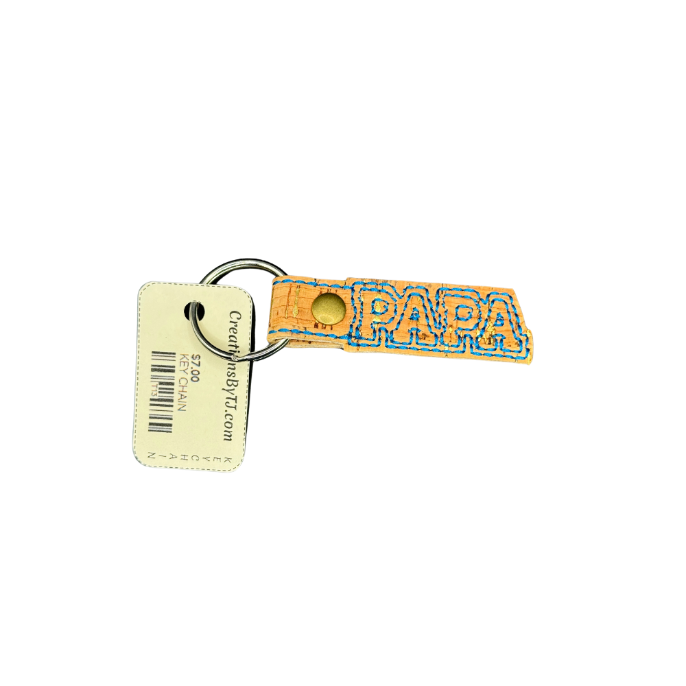 Dad Embroidered Keychain - Dad & Papa Gift