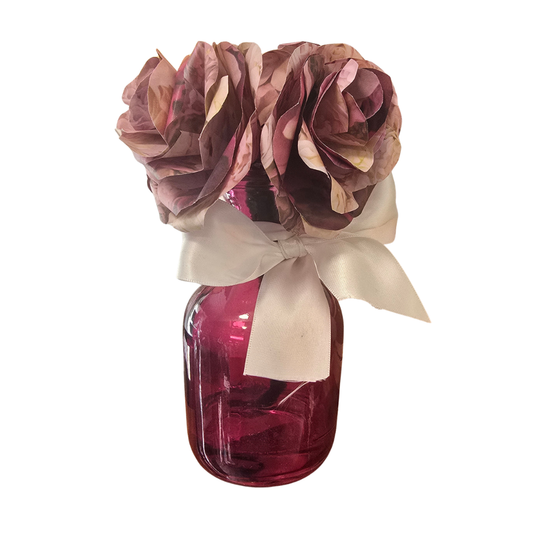 Pink Vase with Paper Bouquet