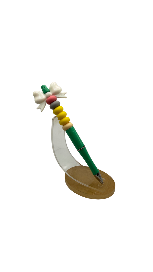 Pencil Beads with Bow- Beaded Pen