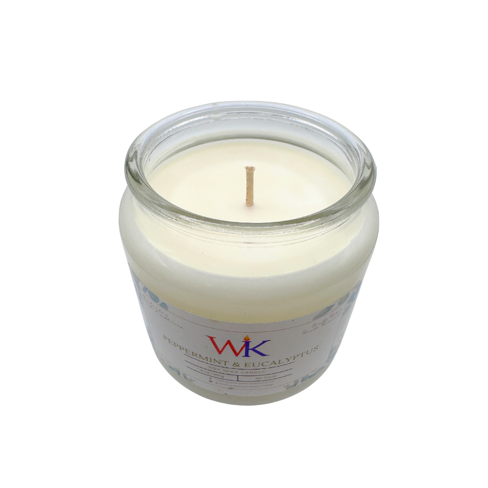 Peppermint + Eucalyptus | Premium 17oz Soy Candle | Hand-Poured in Glass