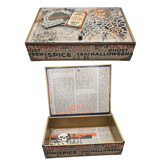Cemetery Themed | Upcycled Cigar Keepsake Box