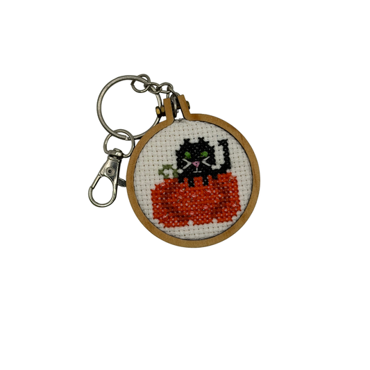 Beaded Pumpkin Keychain