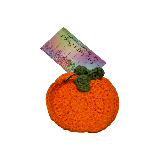 Crocheted Pumpkin Coasters Set of 2