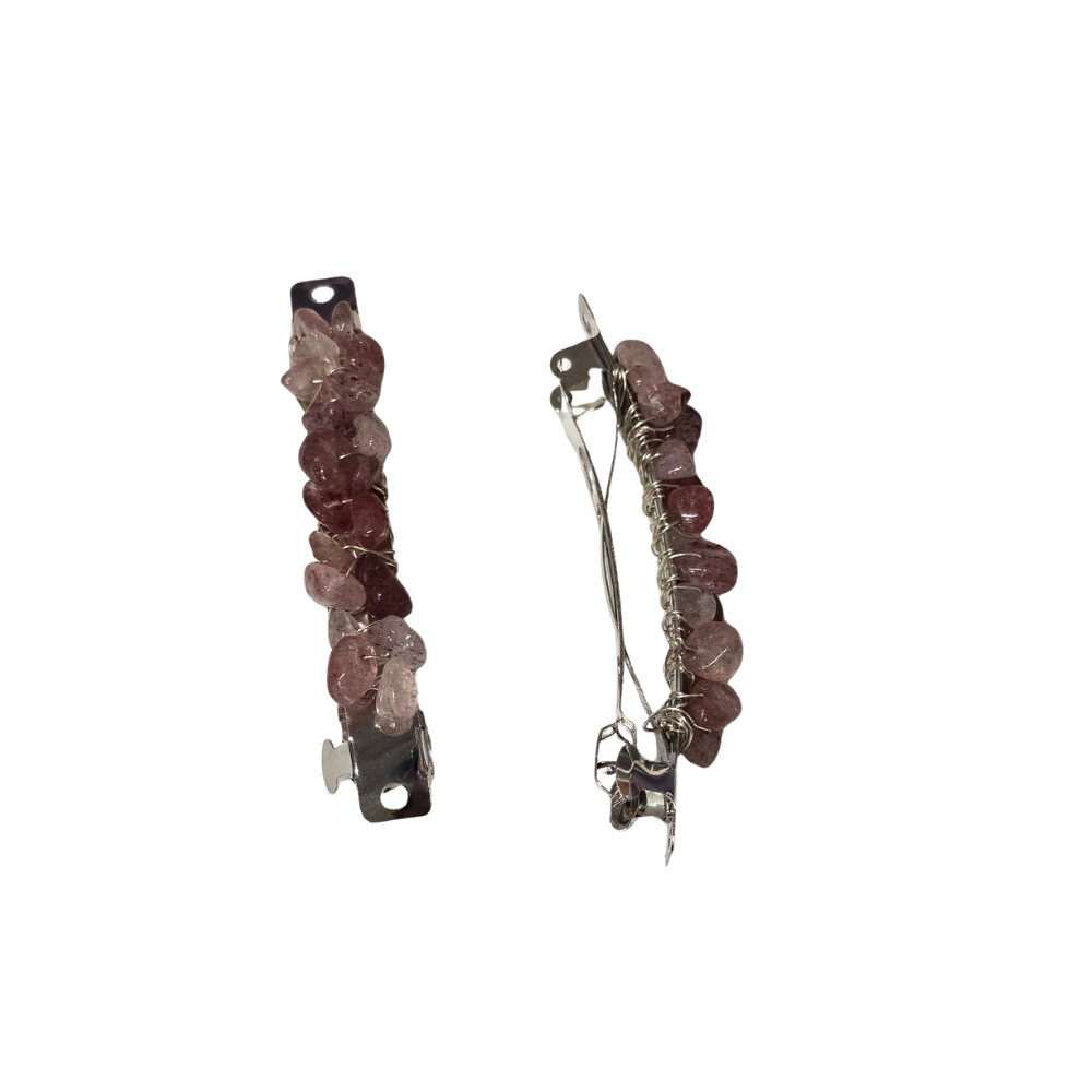 Rose Quartz Hair Clips (2)
