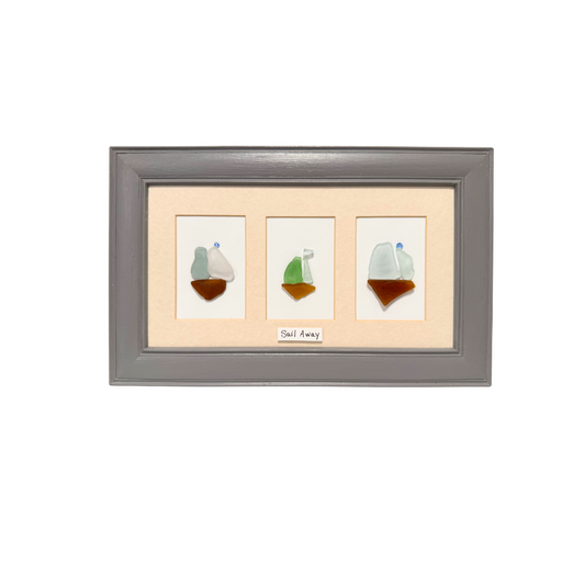"Sail Away" with Sea Glass Art Piece