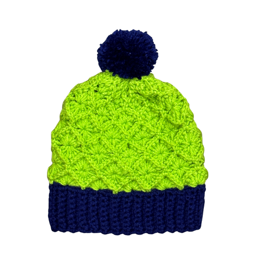 Seahawks Hand Knitted Pom Pom Beanie