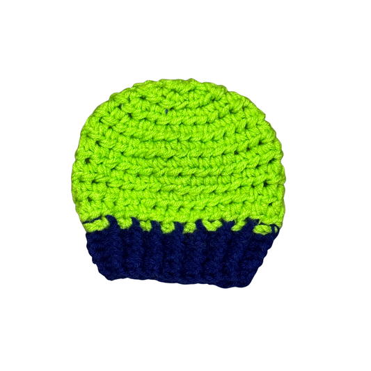 Seahawks Hand Knitted Baby Beanie Blue/Green