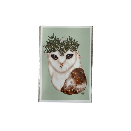 Barn Owl Small Art Print - Original Artwork by Naterade Creates