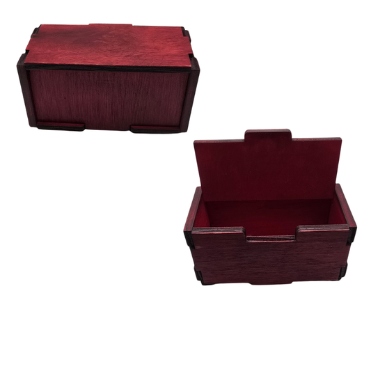 Handmade Wood Box - Small Red