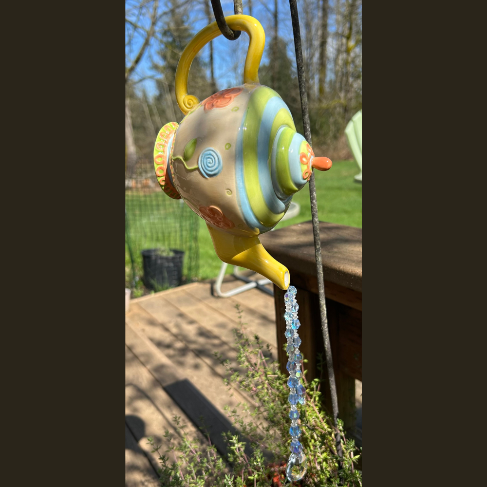 Spring Crystal Spout Teapot | Small Decorative Art by My Crystal Garden