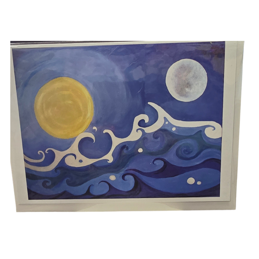 Sun, Moon, & Waves Greeting Card 7x5