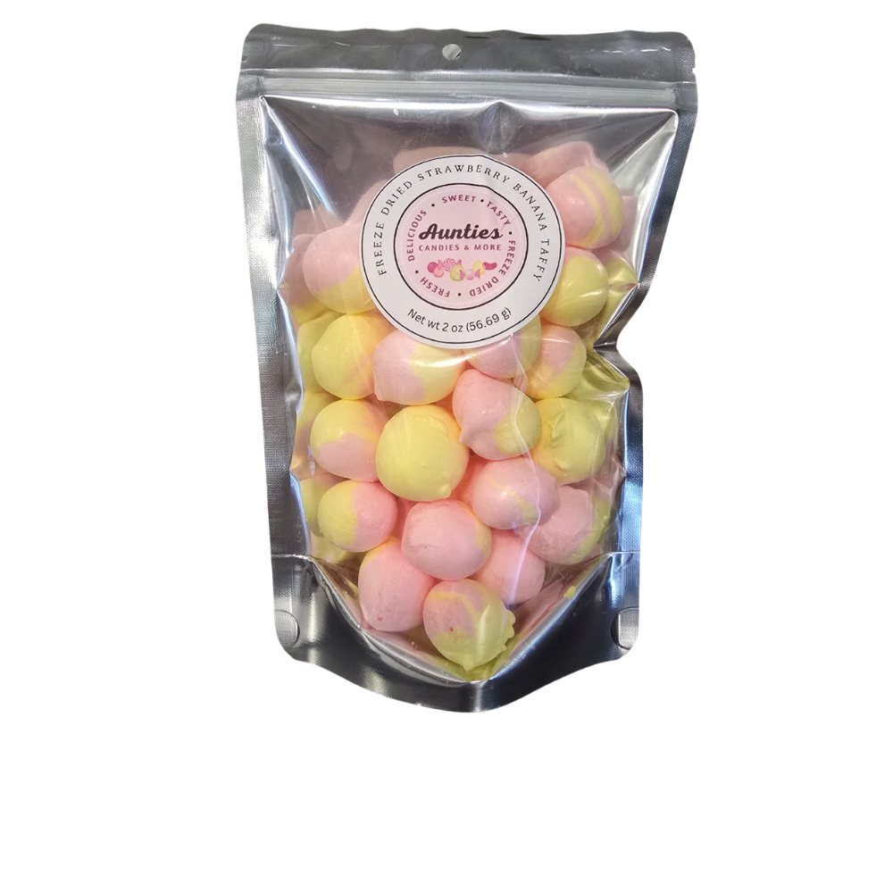 Freeze Dried Salt Water Taffy-Strawberry / Banana