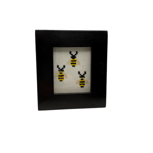 3 Bees Framed Cross Stitch