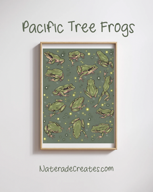 Frogs Print 8.5x11 Hand Drawn Original Art