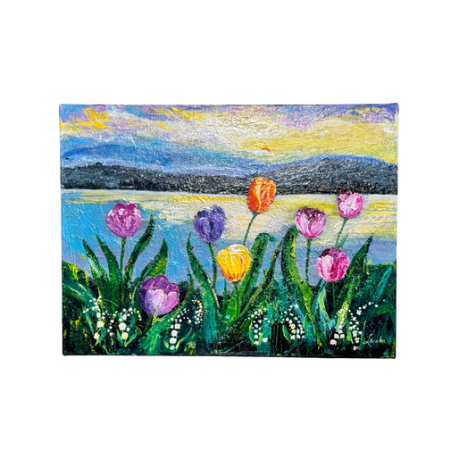 Skagit Valley Tulip Painting on Canvas | 16x12