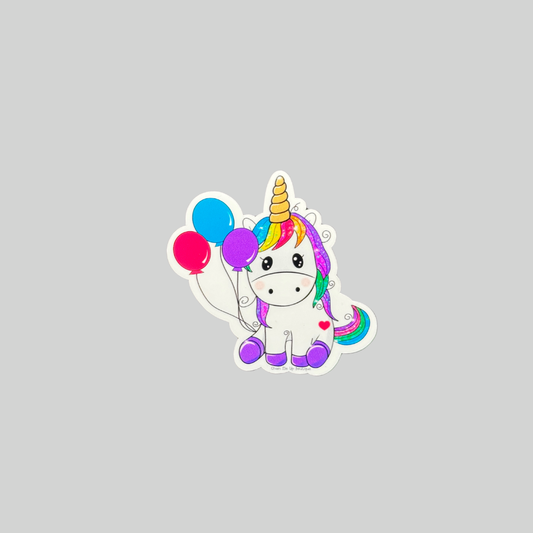 Unicorn with Balloons Sticker