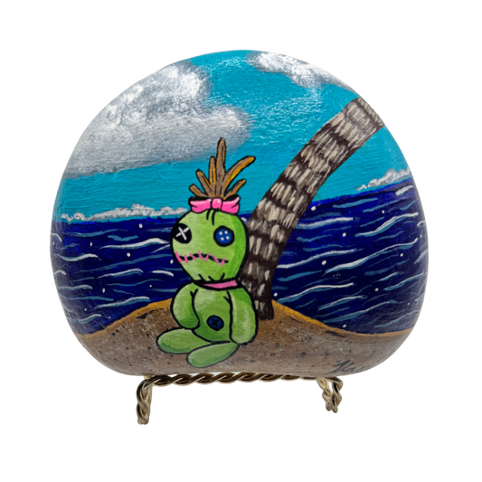 Voodoo Doll Painted Rock
