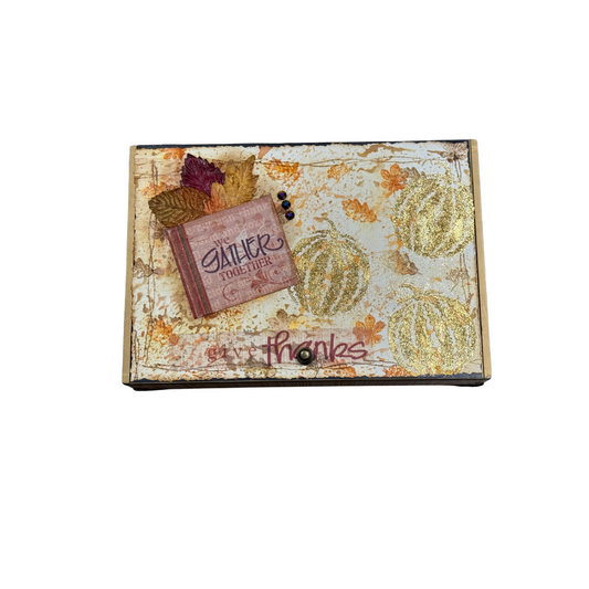 Decorated Cigar Box Fall/We Gather \Together
