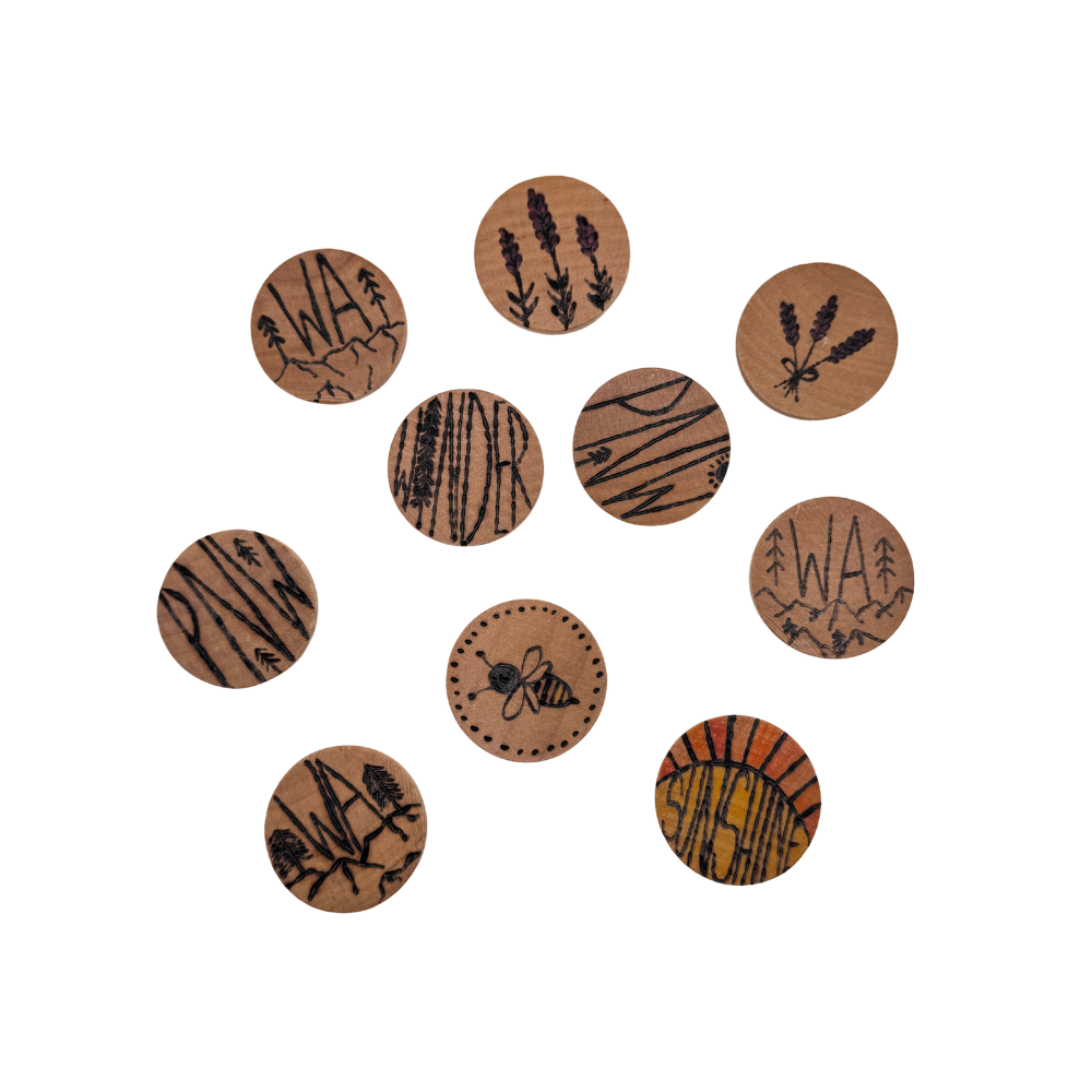 Mini Wood Burned Magnets