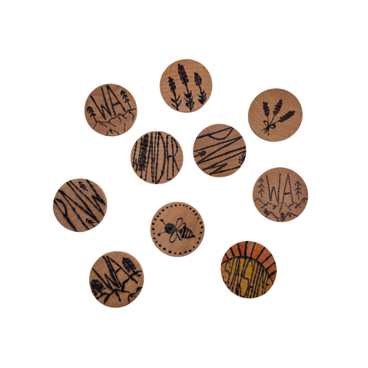 Mini Wood Burned Magnets