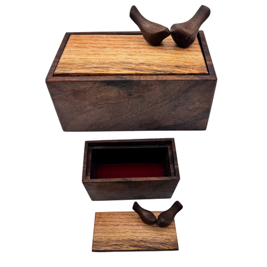 2 Birds - Wooden Box - Whims & Whimsy