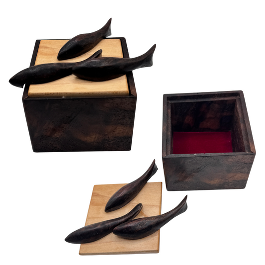 3 Fish - Wooden Box - Whims & Whimsy