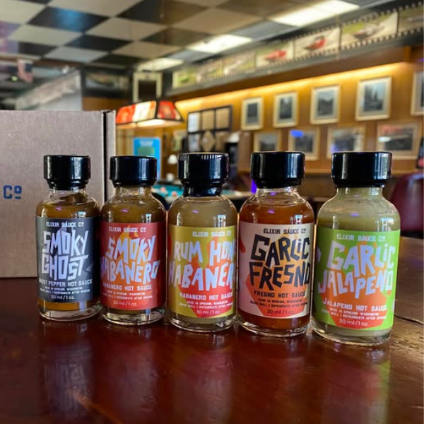 Elixir Sauce Co Mini Bottle "Hot Sauce Flight" Gift Box