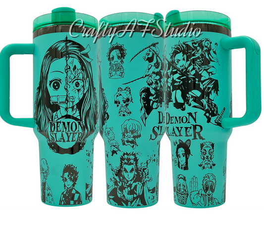 Demon Slayer Anime Series Themed Laser Engraved Tumbler 40oz