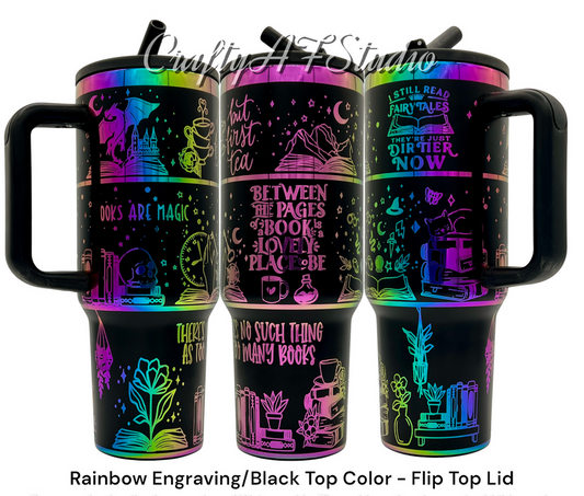 Books are Magic Laser Engraved Tumbler Fantasy Romance Romantasy 40 oz