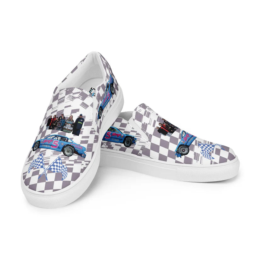 Custom Womens Race Team Slip-On Canvas Shoes