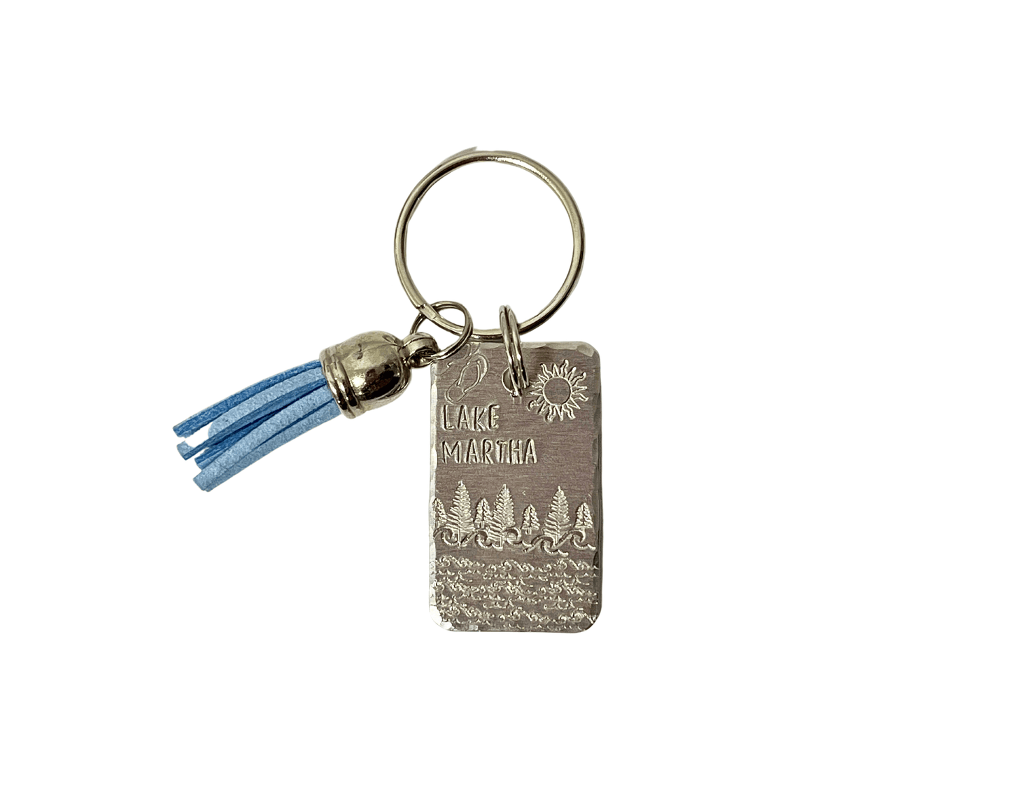 Lake Martha/Lake Howard Metal Stamped Keychains w/Tassel