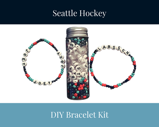 Express Your Love for the Seattle Kraken with our DIY Friendship Bracelet Kit - Make 8-12 Bracelets with Player Names and Catchphrases