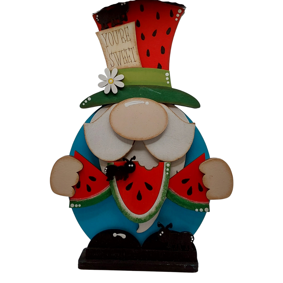 Watermelon Gnome painted