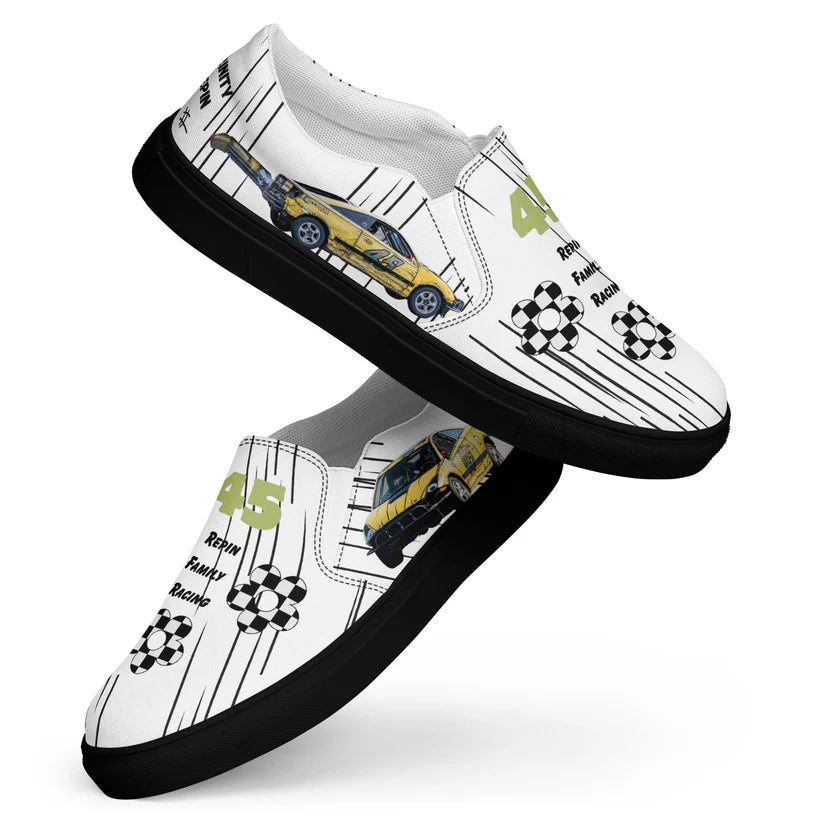 Custom Womens Race Team Slip-On Canvas Shoes