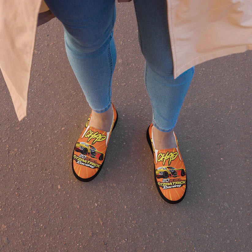 Custom Womens Race Team Slip-On Canvas Shoes