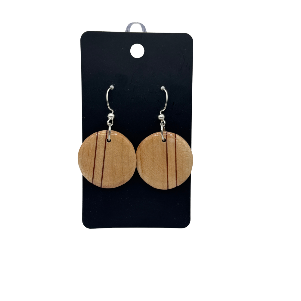Small Round Wooden Earrings | Handmade Wood Earrings | Multiple Colors