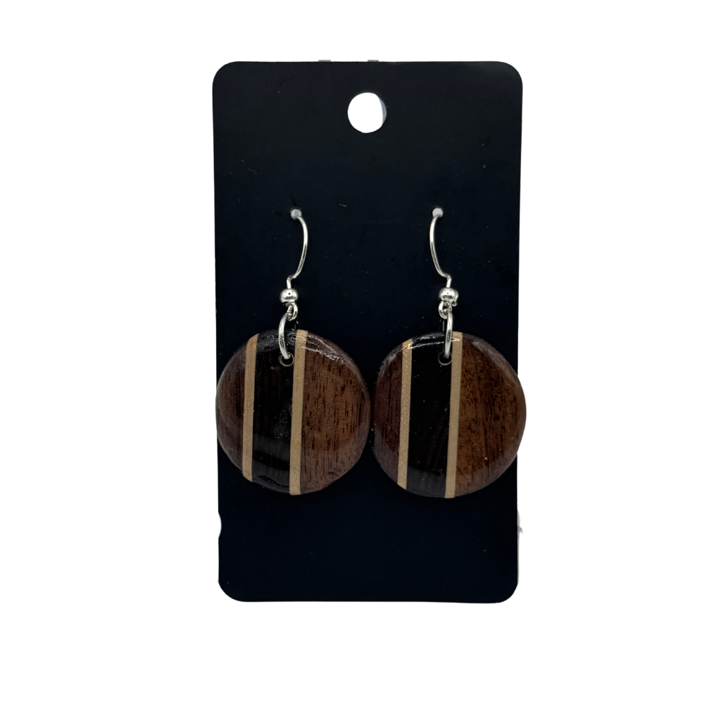 Small Round Wooden Earrings | Handmade Wood Earrings | Multiple Colors